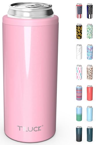 TILUCK Skinny Can Cooler for Slim Beer & Hard Seltzer, Stainless Steel, Doucle-Walled Stainless...