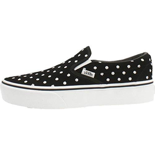 Vans Vans Classic Slip-On Platform (Suede Polka Dot) Black/True White Womens 8.5 / Mens 7