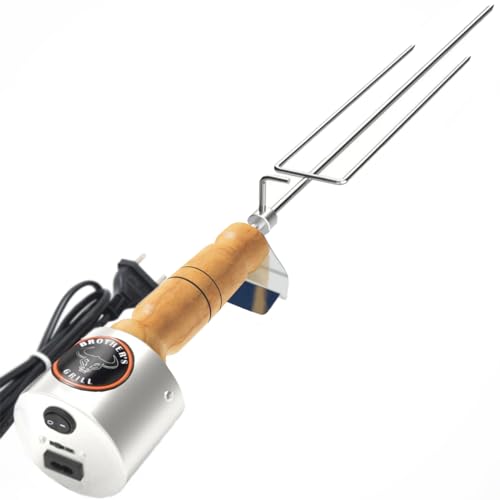 Espeto Giratório Elétrico Master Bivolt BROTHER´S GRILL (Tridente 68 cm, Cabo de Madeira)