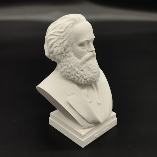 Karl Marx Mao Zedong Engels Vladimir Lenin Joseph Stalin Russian Soviet Communist Leader Bust Head Sculpture Figure Statue Gift Model Decoration Figurine (Karl Marx, 4" Hx2.5 Wx2 D) - Image 3