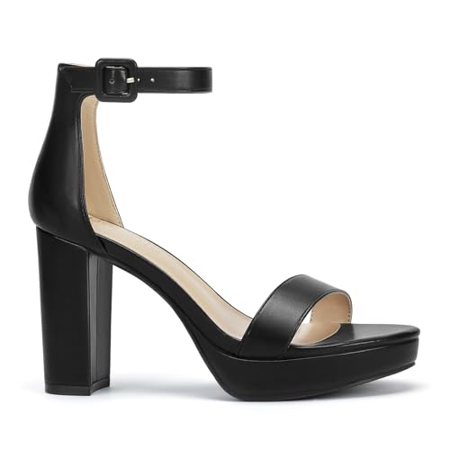 Platform Heels for Women 4-Inch Ankle Strap Open Toe Sandals Wedding Party Dress Shoes Wide Feet Friendly2