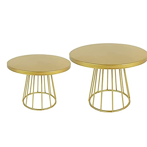 Bylesary Bases Para Pasteles Elegantes Doradas, soporte redondo dorado para tartas, fiestas, bodas, eventos, cupcakes, postres, dulces, bandeja para servir, estante de metal para cupcakes