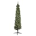Home Heritage 7ft Stanley Slim Pre-Lit Pencil Christmas Tree – Artificial Pine with 350 White Incandescent Lights and 335 Branch Tips – Indoor Holiday Decor