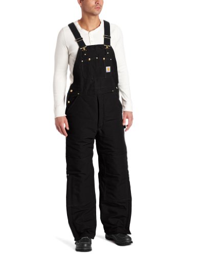 carhartt men's arctic quilt lined duck bib overalls