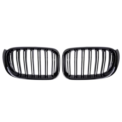 Parrilla delantera de coche para X3 F25 y X4 F26 (2014-2017) en negro brillante con listones dobles 2