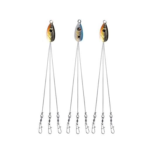 HCHinn Alabama Rig for Bass Striper Fishing 3 Arms Umbrella A-Rig Fishing Lure Kit for Trout Perch Walleye Freshwater/Saltwater Boat Trolling and More