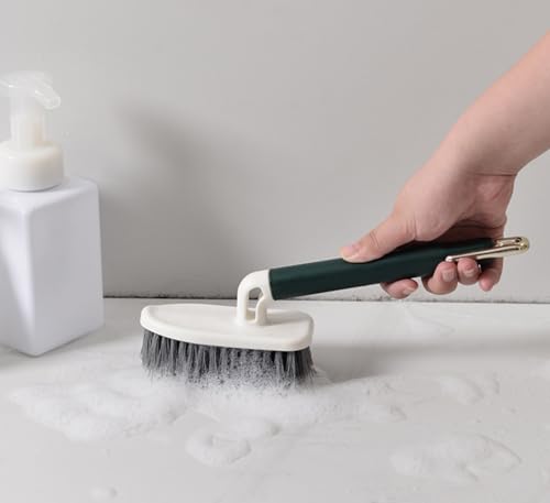 Image of JAXHOM Multipurpose Long Handle Cleaning Brush for Bathroom, Kitchen, Floor & Tile - Heavy Duty Scrubber with Bristles - Sink, Wall & Grout Cleaning Tool - Ergonomic Non-Slip Grip, 26cm (C-3)
