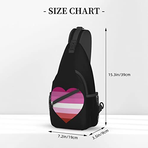 Mochila cruzada unisex con diseño Lesbian Pride Heart miniatura 4