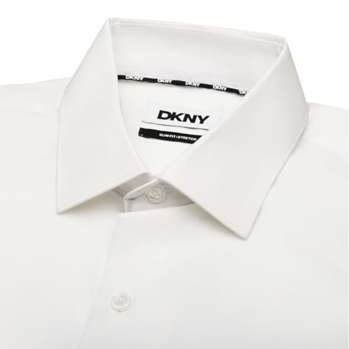 DKNY Men's Slim Fit Dress Shirts Solid Long Sleeve Stretch Wrinkle-Free Formal Shirt Business Casual Button Up Shirts - Image 5