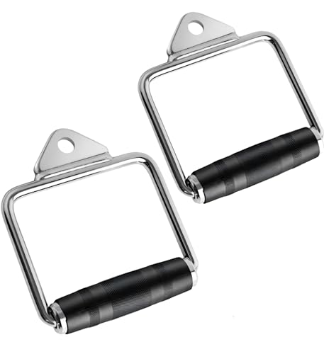 Image of Pair of D-Shaped Handles - Cable Machine Attachments for Versatile Upper Body Workouts
