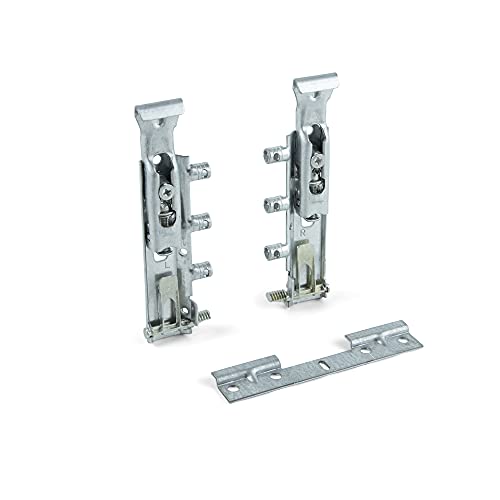 Emuca - Hidden Wardrobe Hangers, with Plate, 65 kg (143,3 lbs) Load, Steel, Zinc Plated, 5 un, Satin Nickel