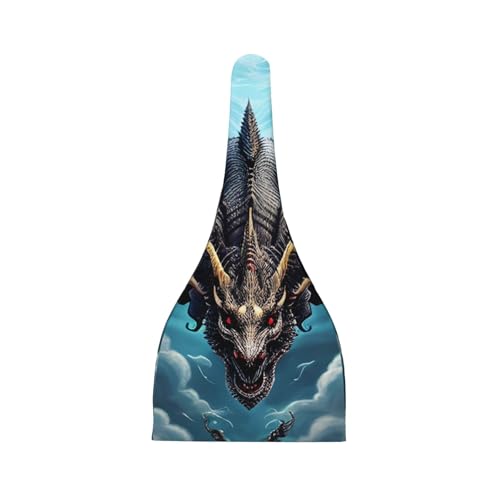 Newborn Baby Hat, Flying Dragon Print Soft Top Knot Beanie Cap, Cute Baby Headwear for 0-6 Months Black2