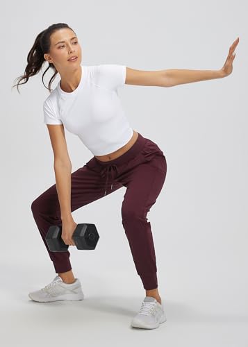 Image of Libin Women's Joggers Pants Athletic Casual Sweatpants Petite /Regular /Tall | Running, Workout, Gym, Yoga, Lounge, Travel, Golf Clothes with Pockets, 4 way stretch, Tapered, Dance Trousers