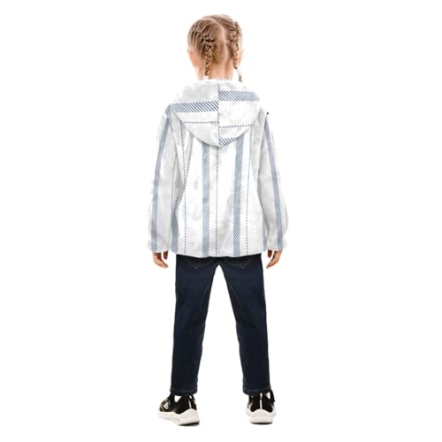 GuoChe Stripe Blue White Sherpa Lined Toddler Hoodie4