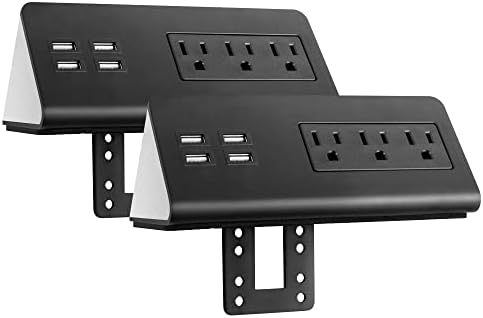 Emerising 2-Pack Desk Edge Mount Power Strips with