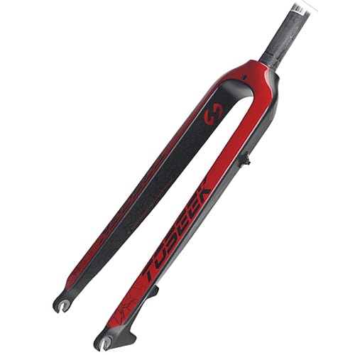 Fourche rigide en fibre carbone frein à disque VTT 29 pouces rouge