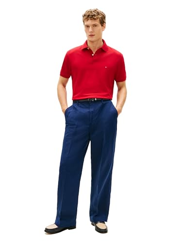 Image of Tommy Hilfiger Men's Short Sleeve Polo Shirts in Classic Fit with Stretch and Organic Pique Cotton