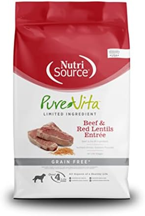 Nutri Source Pure Vita Grain Free Beef & Red Lentils, 15-Pound