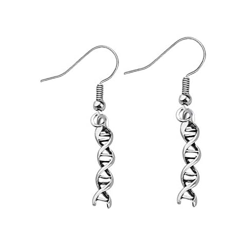 FUSTMW Microscope Dangle Earrings DNA Double Earrings Scientist Gifts Biology Chemistry Teacher Gift Science Nerd Jewelry Gifts, Metal Cover