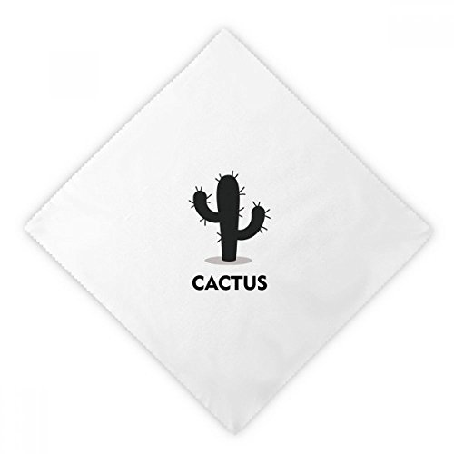 Servilletas de almuerzo blancas y reutilizables con elegante silueta de cactus verde. 2