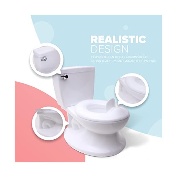 KIDOOLA Kindertoilette - Weißes, realistisches Mini Töpfchen für Babys & Kleinkinder mit Klappdeckel, abnehmbarem… – Bild 3