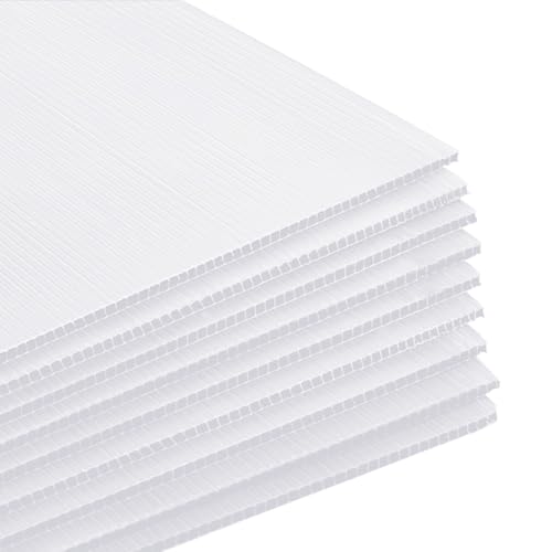 Image of Patelai 3 Pcs 24 x 36 Inches Corrugated Plastic Sheet Corrugated Poster Board 4mm Thick Waterproof Blank Board Sheets Plastic Yard Sign for Garage and Estate Sale, Indoor and Outdoor Use(White)