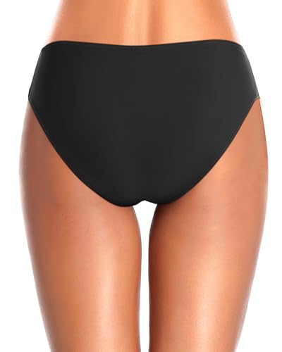 Tempt Me Women Bikini Bottoms Mid Waist Bathing Suit Swimsuit Ruched Swim Bottom2