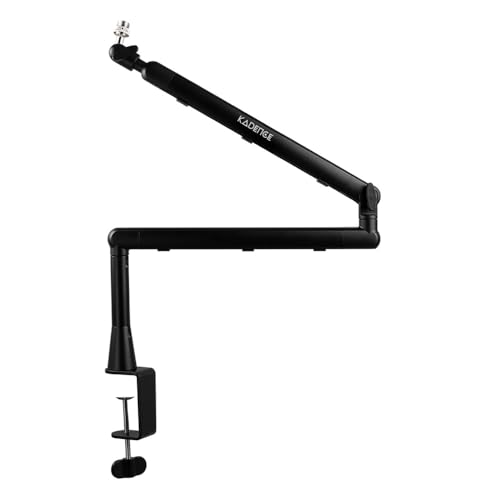 Image of Kadence NB55-BK Touring Series Professional Mic Boom Arm Stand | Heavy-Duty Steel Build & 1.5kg Load Capacity | 360 Adjustable Desk Mount | For Podcasting, Streaming & Studio Recording | Black