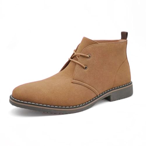 Image of Finishing & Sewing Men's Classic Dress Casual Chukka Boots Lace Up Desert Ankle Boots