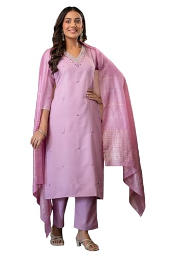 Vêtements traditionnels indiens kurti lavande pour fêtes et mariages