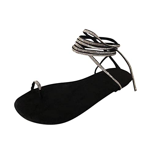SHOBDW Chanclas Para Mujer Sandalias De Senderismo Strap Clip Dedo Del Pie Fashion Tamaño Grande Femeninas Cómodas Sandalia Plana Comodas 37 Zapatos Verano Mulher Ortopedicos Piscina Women Negro 41