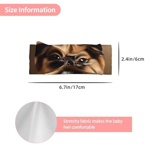 A cute dog painting Baby Headbands Soft Nylon Hairbands with Stretchy Bows Girls Hair Accessories for Newborn Infant Toddler Kids3
