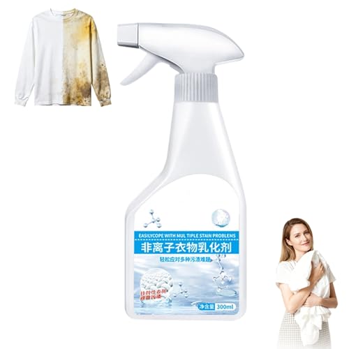 Wondolla Stain Remover, Stain Treater Spray, White Shirt Guardian Dry Clean Spray, Clothes Oil Laundry Cleaning Remover, Strong Decontamination for Grease/Oil/Food on Clothes and Shoes (1PC,300ML)