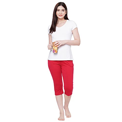 Image of Sweet Dreams Women's Cotton Solid Capri Pack of 1