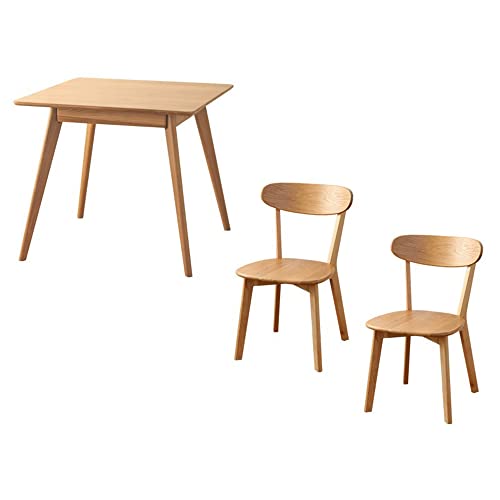 大川 ダイニングテーブルセット 3点セット 2人用 幅80cm 正方形 木製 テーブル チェア2脚 リバー OK-RIVER-3P