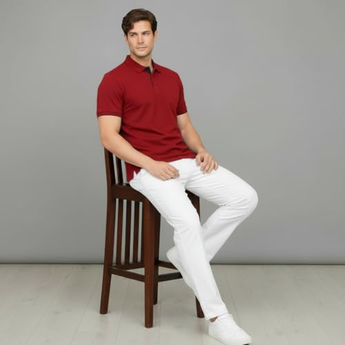 Image of Men's Premium Cotton Pique Polo T-Shirt, Classic Fit Short Sleeve Casual Summer Shirt, Soft & Breathable Fashion Polo