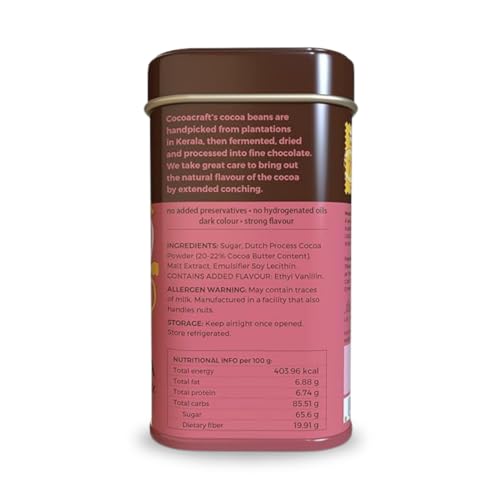 Cocoacraft Hot Cocoa Chocolate Mix (300g) Drinking Hot Chocolate Mix with 22% Cocoa Butter |100% Natural | Handmade Artisanal Cocoa Mix from Kerala.