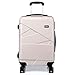 Produktbild Kono Trolley Koffer Leicht Reisekoffer Handgepäck 4 Zwillingsrollen Hartschale (Beige, (M - 56cm))
