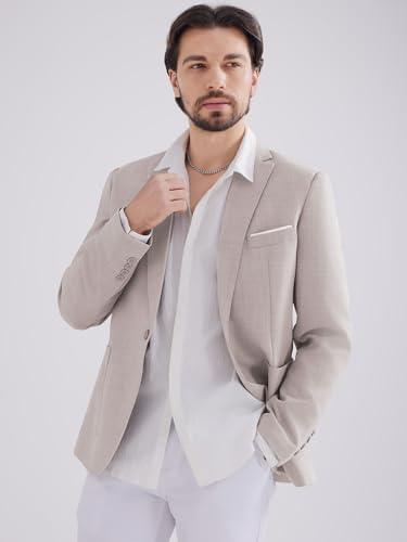 MAGE MALE Men's One Button Blazer Lightweight Casual Sport Coats Solid Color Suit Jacket - Image 5