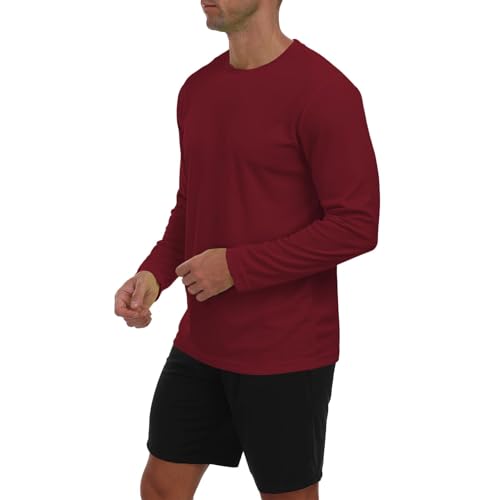 Men's Long Sleeve Sun Shirt Lightweight Workout UV Protection Quick Dry Hiking Tee Shirts Cycling Fishing Athletic Tops2