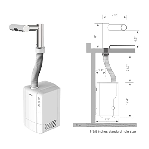 AIKE Air Tap Wash+Dry High Speed Hand Dryer Model AK7120, 110-120V Chrome