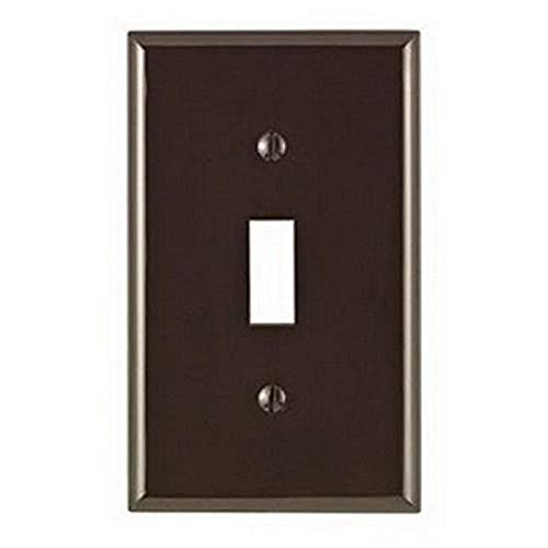 Image of Leviton 1-Gang Toggle Device Switch Wallplate, Standard Size, Thermoplastic Nylon, Device Mount, 80701, Brown