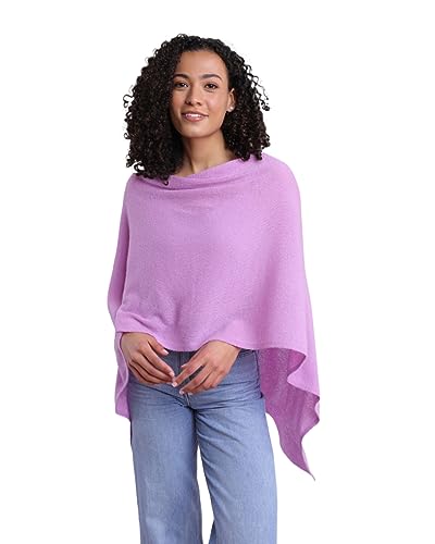 Cashmere -100% Cashmere Draped Dress Topper Poncho (Riviera/Purple)4