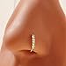 Xduargs Boho CZ Bar Clip On Nose Ring Gold Bar Faux Clip On Nose Ring Vintage Crystal Cuff Hoop Nose Rings Rhinestone No Piercing Nose Rings Jewelry for Women
