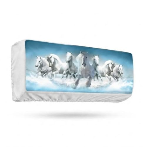 Image of Polyester Printed Air Conditioning Dust Cover Folding Designer Ac Cover For Indoor Split Ac 1.5 Ton (97X 31X 21 Cm ) (7 Horse)