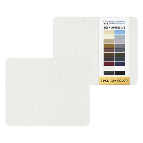 KING MOUNTAIN Canvas Repair Patch 9 x11 Inch 2 Pcs Self-Adhesive Waterproof Fabric Patch for Sofas, Tents, Furniture,Tote Bags, Car Seats (White1.0)