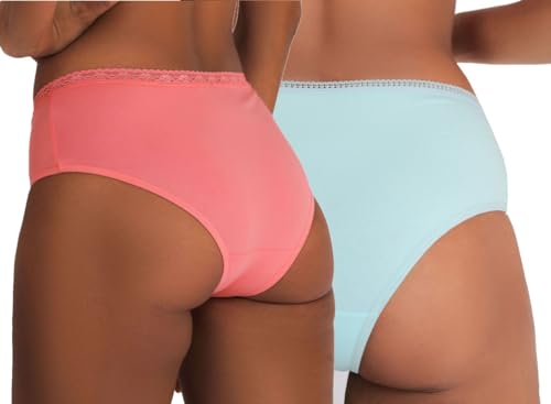 Image of Pack of 2 Women Hipster Blue & Pink Panty