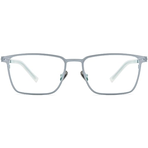 Image of FONEX Pure Titanium Glasses Frame Men Square Magnet Clip On Eyeglasses with Polarized Lens
