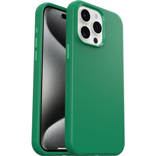 Image of OtterBox iPhone 15 Pro MAX (Only) Symmetry Series Case - Green Juice (Green), Snaps to MagSafe, Ultra-Sleek, Raised Edges Protect Camera & Screen