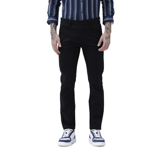 Image of BASICS Premium Cotton Stretch Formal Trousers for Men | Office Pants